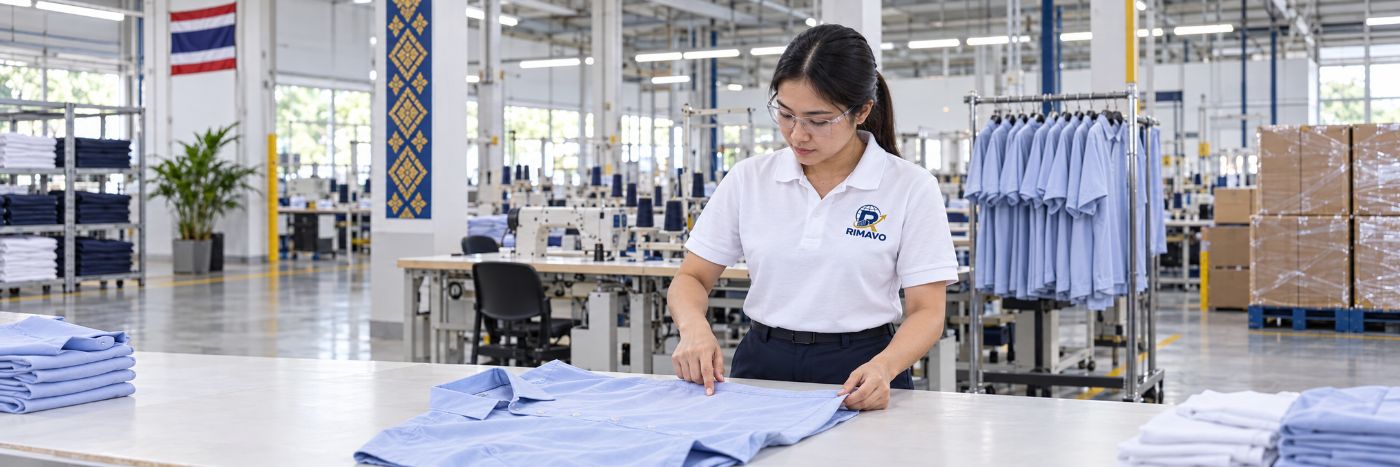 Garment inspection at a textile factory, Thailand
